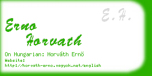 erno horvath business card